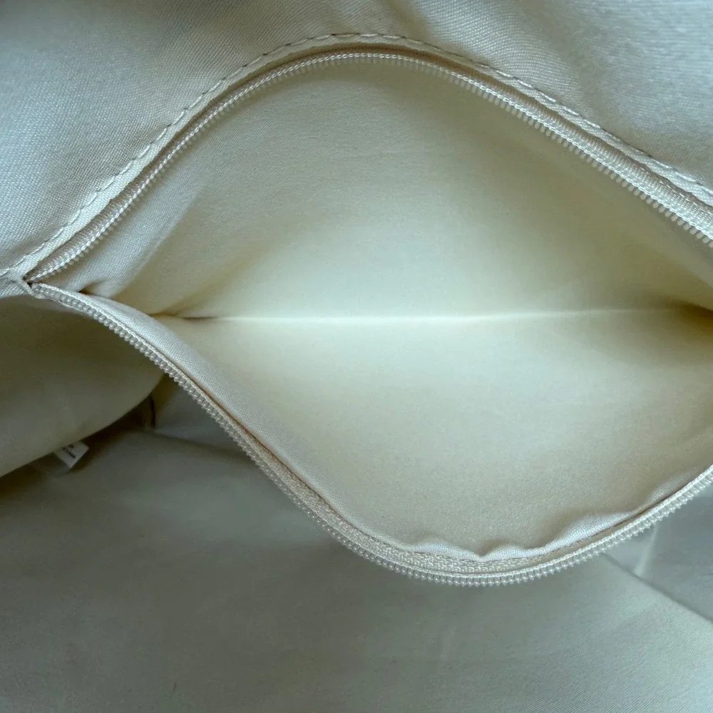 NWOT Striped Canvas XL‎ Tote Bag – Mustard Yellow & Cognac Faux Leather